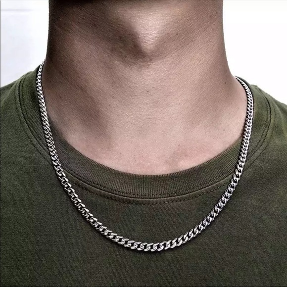 Other - New 5mm Cuban chain gold silver necklace men’s